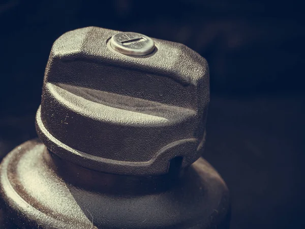 Detailed closeup of plastic fuel cap — Stock Photo, Image