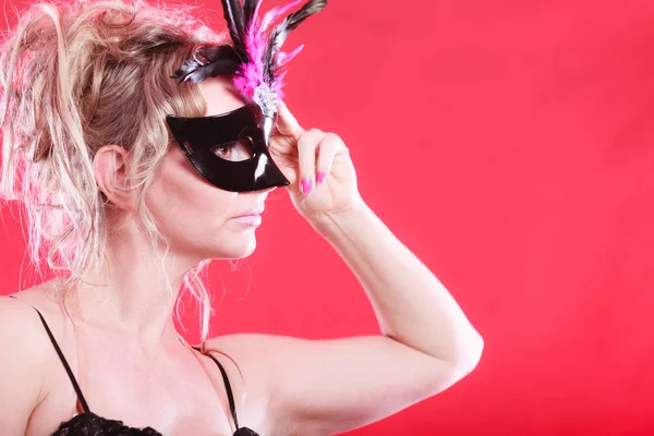 Woman with carnival mask. — Stok fotoğraf