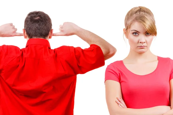 Tartışmayı çift. Erkek ve kadın anlaşmazlık — Stok fotoğraf