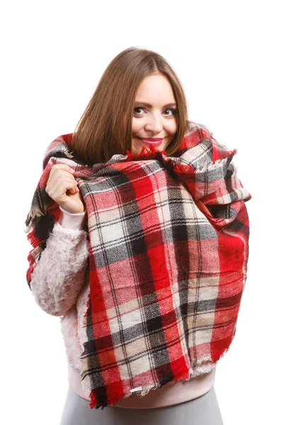 Woman wearing scarf isolated — Stock Photo, Image
