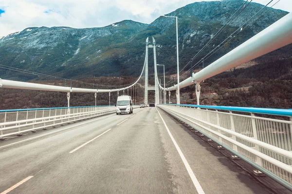 Suspension bridge in Norway — Stock Photo, Image
