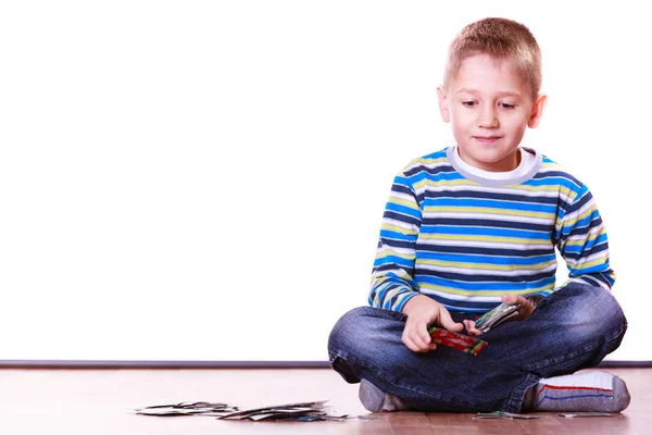 Little boys have fun and play cards. — Stock Photo, Image