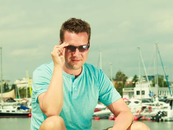 Portrait of handsome guy during summertime — Stock Photo, Image