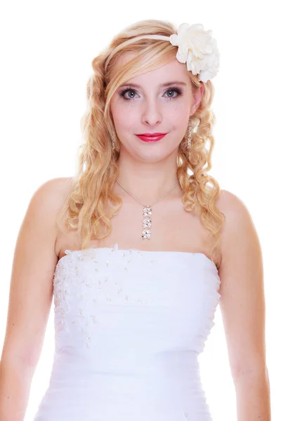 Happy bride posing for marriage photo — Stock Photo, Image