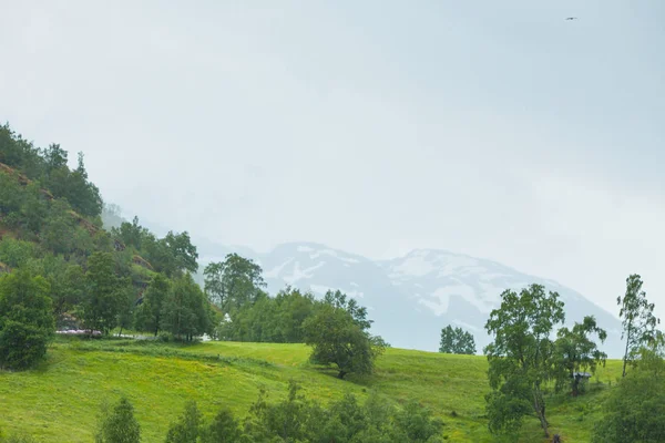 Noruega montanhas nebulosas paisagem . — Fotografia de Stock