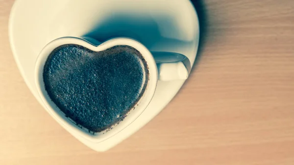 Café em forma de coração caneca copo. Energia de cafeína . — Fotografia de Stock