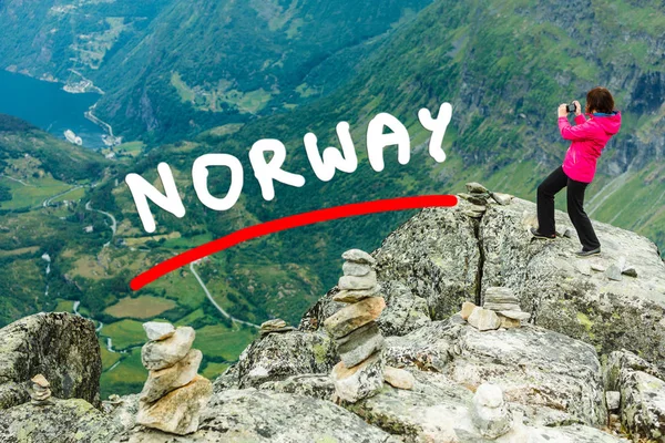 Photographie touristique du point de vue de Dalsnibba Norvège — Photo