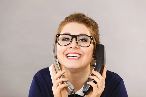 Happy secretary business woman in office — Stock Photo, Image