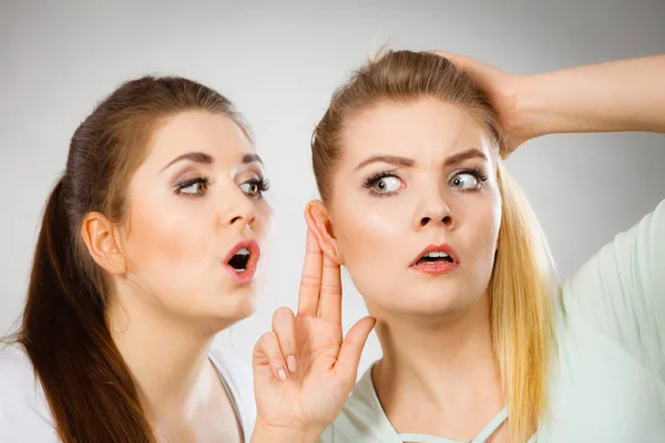 Zwei Frauen erzählen Klatsch und Tratsch — Stockfoto