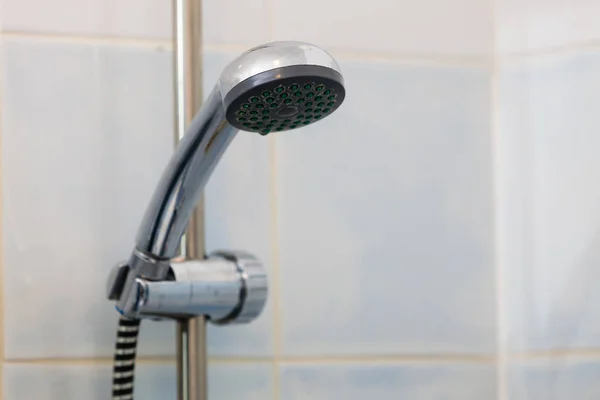 Metal handshower under shower place — Stockfoto