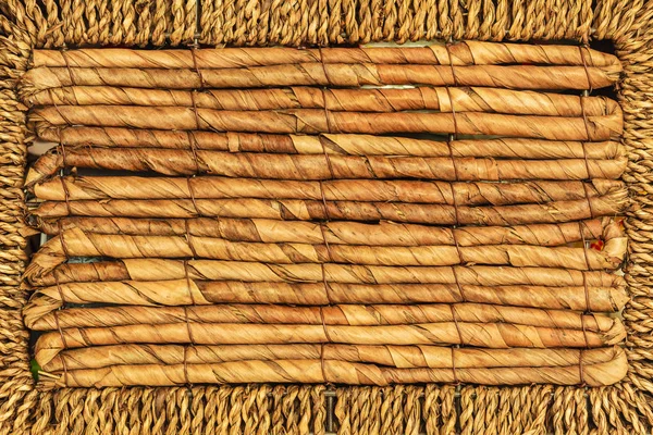 Gedetailleerde close-up van rieten structuurpatroon — Stockfoto
