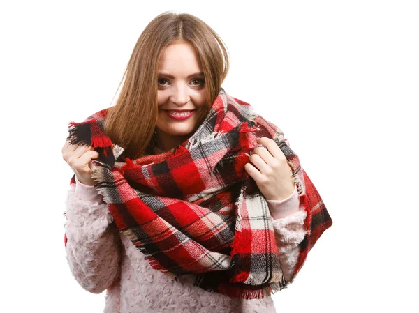 Woman wearing scarf isolated — Stock Photo, Image