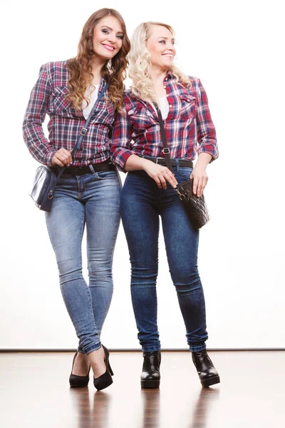 Hija adulta y madre con bolsos — Foto de Stock