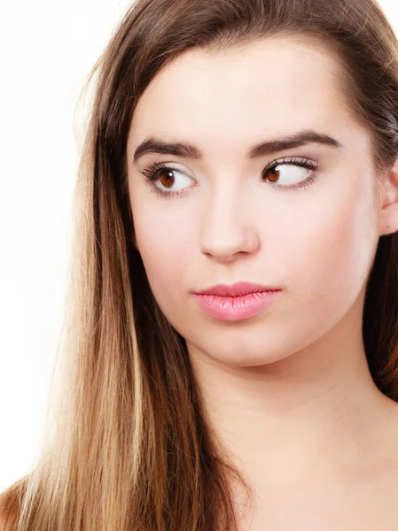 Close-up retrato de jovem adolescente mulher . — Fotografia de Stock