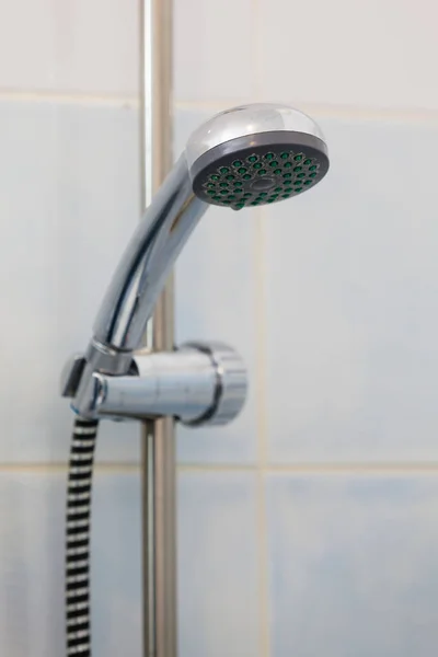 Metal handshower under shower place — Stockfoto