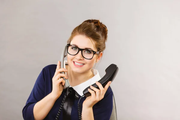 Happy secretary business woman in office — Stock Photo, Image
