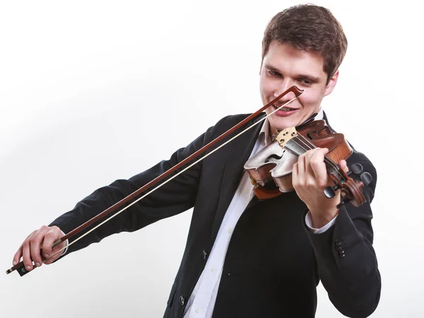 Homme homme habillé élégamment jouer du violon — Photo