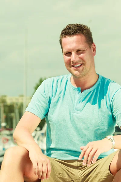 Portrait of handsome guy during summertime — Stock Photo, Image