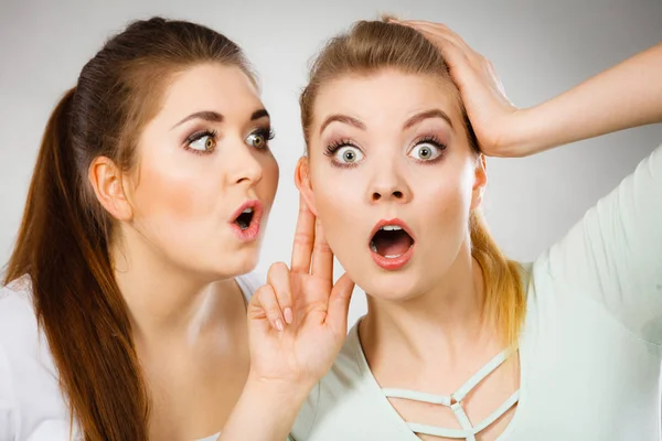 Zwei Frauen erzählen Klatsch und Tratsch — Stockfoto