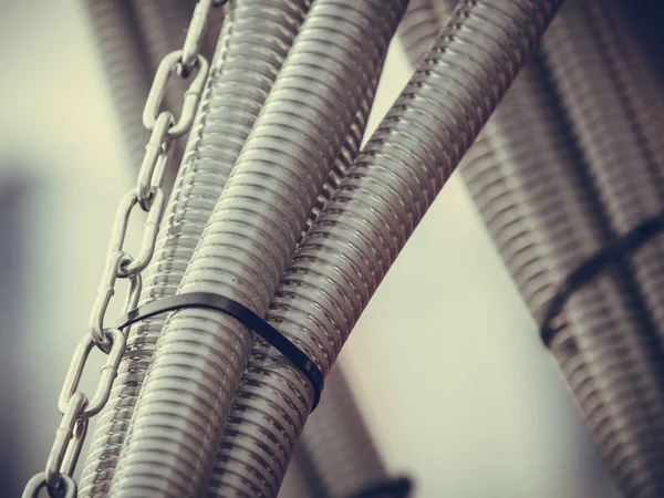 Pneumatische, hydraulische machines gemaakt van stalen closeup — Stockfoto