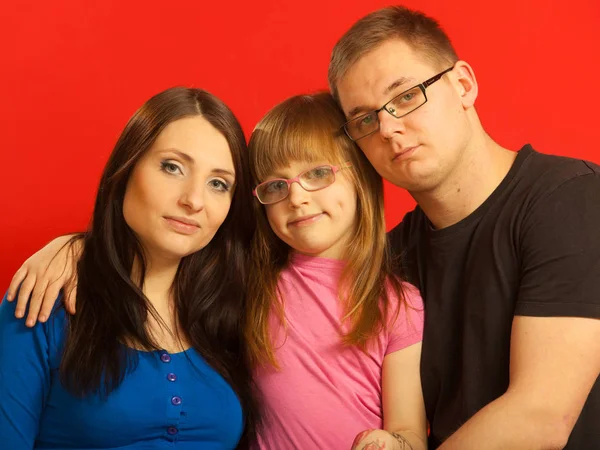 Családi fotó, anya, apa és lánya — Stock Fotó
