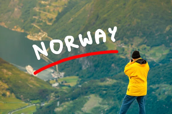 Photographie touristique du point de vue de Dalsnibba Norvège — Photo