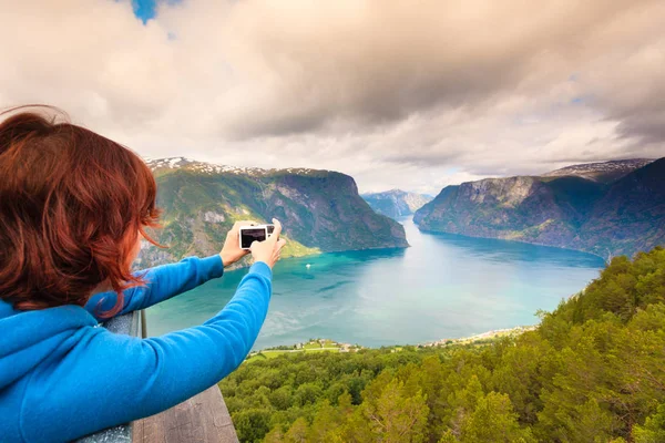 Photographie touristique du point de vue de Stegastein Norvège — Photo