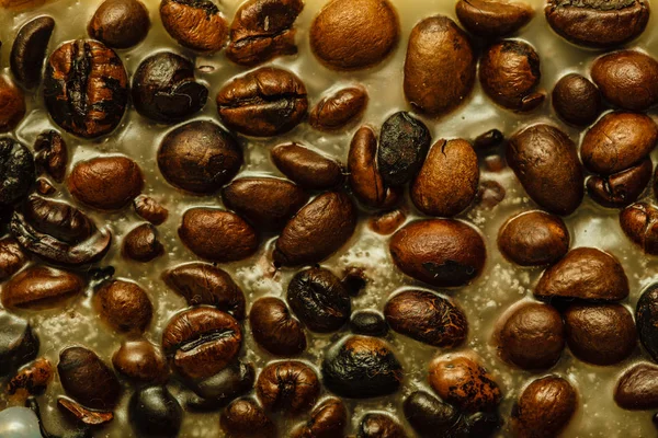 Gedetailleerde close-up koffie in kaarsenwas — Stockfoto