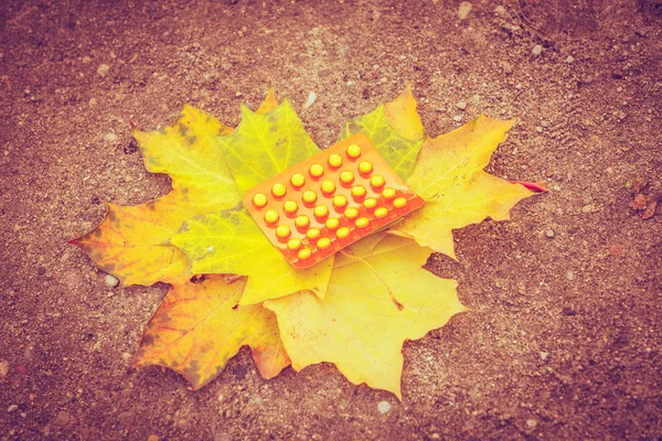 Yaprak haplarıpastillas en hoja. — Stok fotoğraf