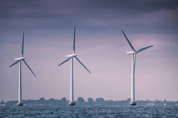 Wind turbines farm in Baltic Sea, Denmark — Stock Photo, Image