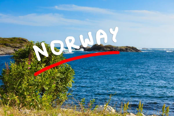 Берег южной Норвегии с видом на океан — стоковое фото