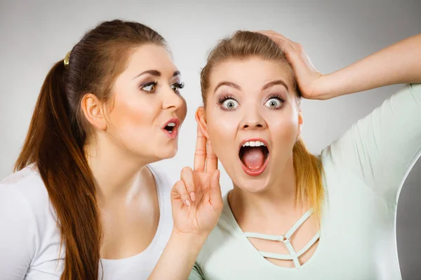 Duas mulheres contando fofocas — Fotografia de Stock