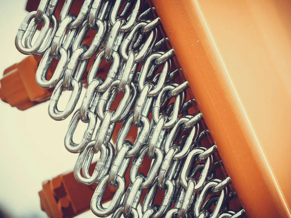 Detailed closeup, lot of silver chains — Stock Photo, Image