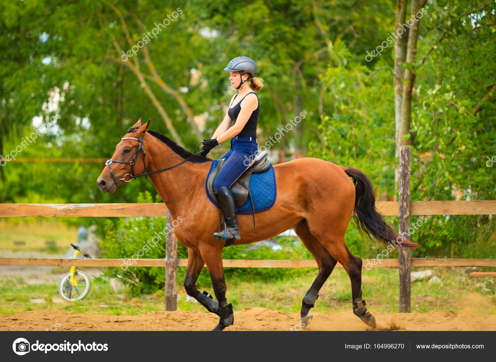 Jockey girl doing horse riding on countryside meadow Stock Photo by ©Voyagerix 164996270 Jockey girl doing horse riding on countryside meadow Stock Photo by ©Voyagerix 164996270