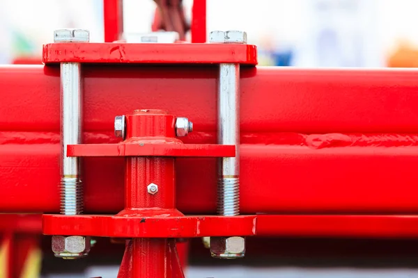 Screws on steel big machinery closeup — Stock Photo, Image