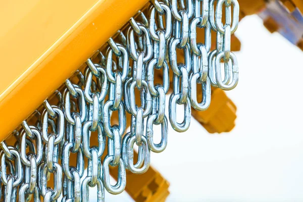 Detailed closeup, lot of silver chains — Stock Photo, Image