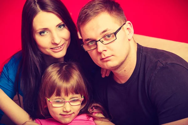 Familie foto van moeder, dochter en vader — Stockfoto