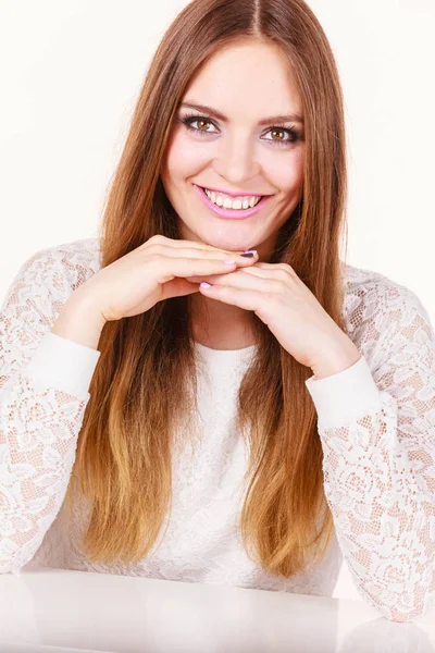 Portrait of happy, positive attractive woman — Stock Photo, Image