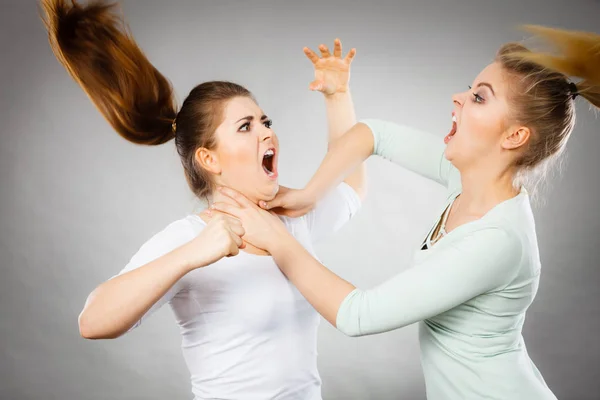 Zwei aggressive Frauen streiten sich — Stockfoto