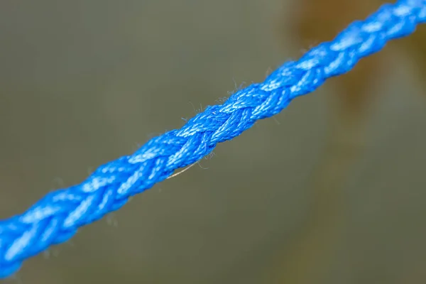 Detailed closeup of thick blue rope — Stock Photo, Image