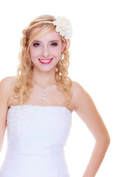 Happy bride posing for marriage photo — Stock Photo, Image