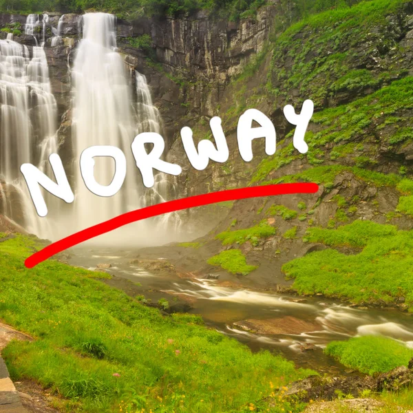 Skjervsfossen waterval - Noorwegen — Stockfoto