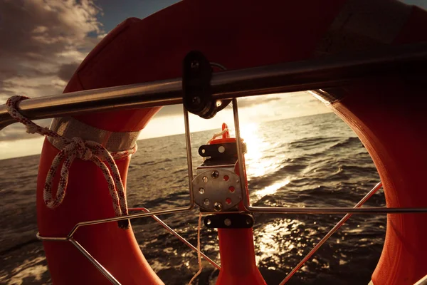 Sea view from yacht, sunny weather — Stock Photo, Image