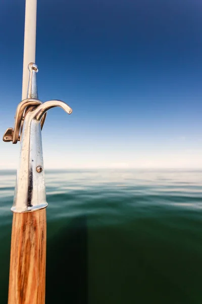 Boathook on sailboat deck yacht — Stock Photo, Image