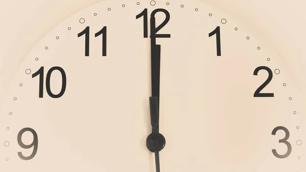 Closeup clock ticking showing twelve hours — Stock Photo, Image