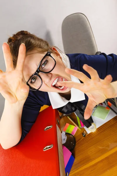 Angry mad bossy businesswoman being furious — Stock Photo, Image