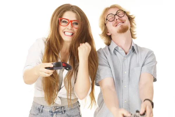 Gaming paar spelen — Stockfoto