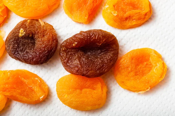 Detailed closeup of orange dried apricots — Stock Photo, Image