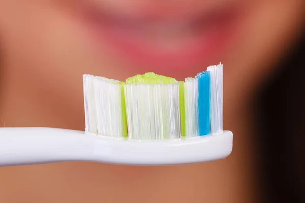 きれいな歯ブラシの詳細クローズ アップ — ストック写真