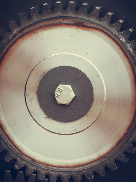 Roda dentada feita de aço, objeto industrial — Fotografia de Stock